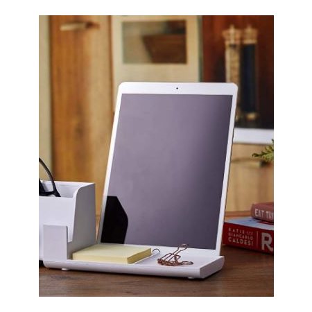 Organisateur de bureau avec support de téléphone USB blanc