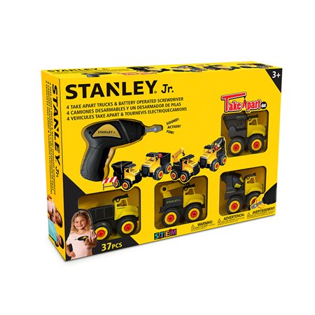 Stanley Jr. - Take a Part DOT: Coffret 4 mini camions et 1 tournevis électrique