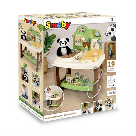 Smoby- Centre de vétérinaire Panda et 19 accessoires