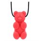 Collier mâchouille ourson rouge - Souple