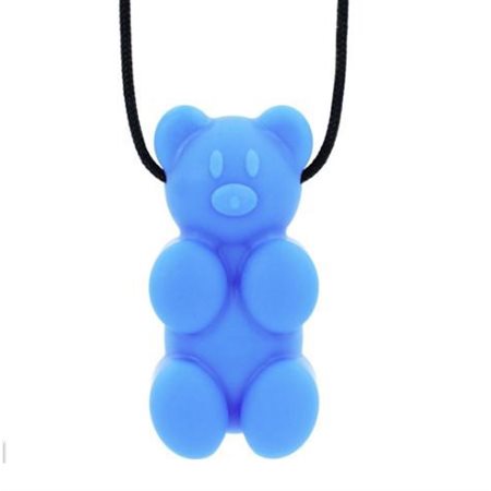 Collier mâch. Ourson Bleu Royal - EXTRA FERME